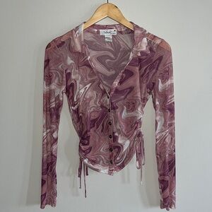 Skonhet Y2K Sheer Long Sleeve Blouse